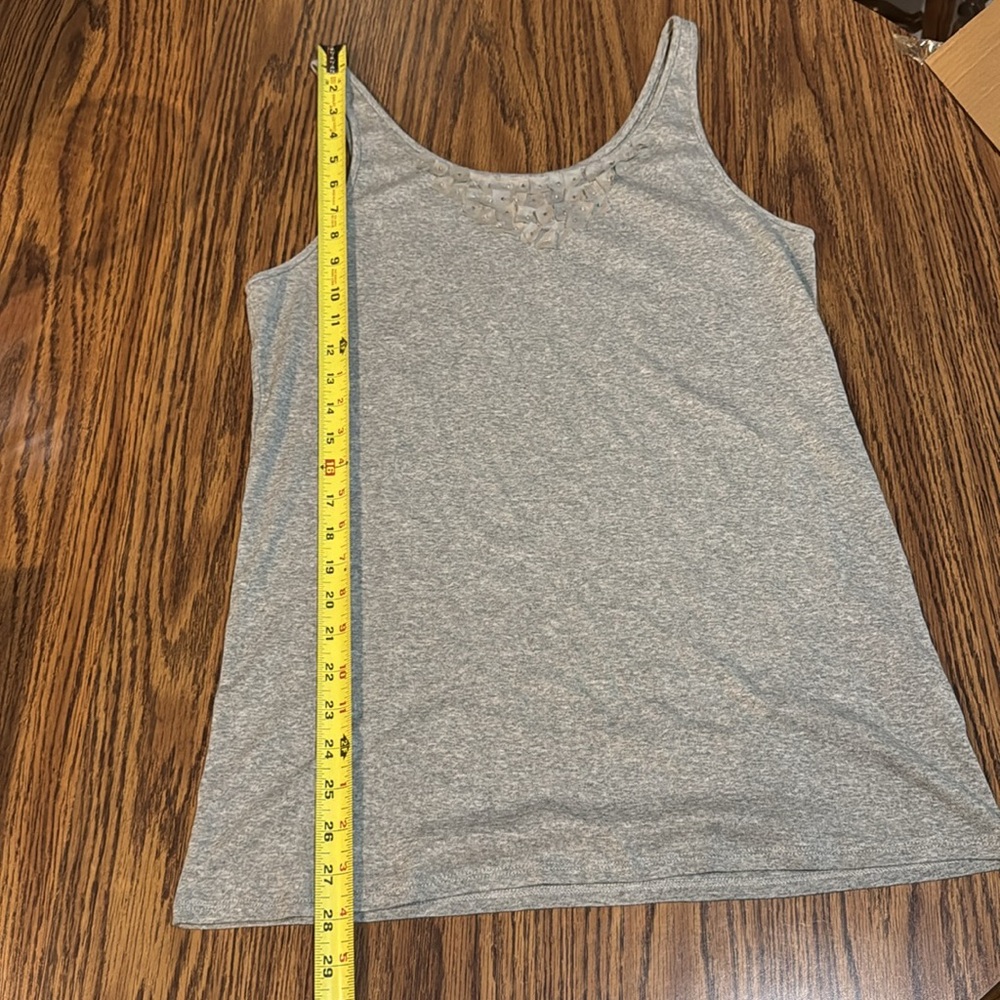 Eileen Fisher XL Gray Embellished Tank Top - Picture 6 of 6